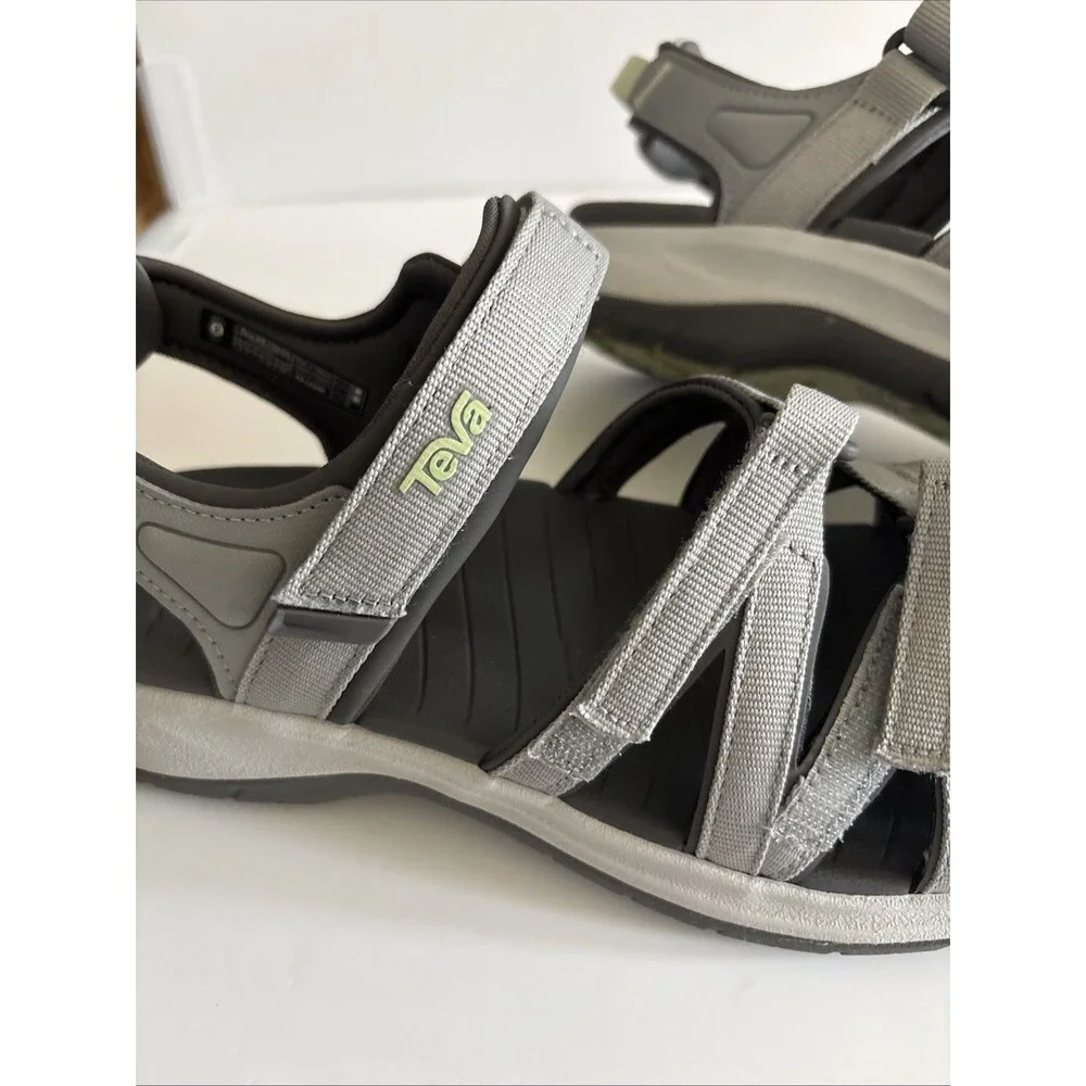 Teva Tirra Sport Closed Toe Sandals Women 9 (40) Gray Snappy Hiking Water EUC